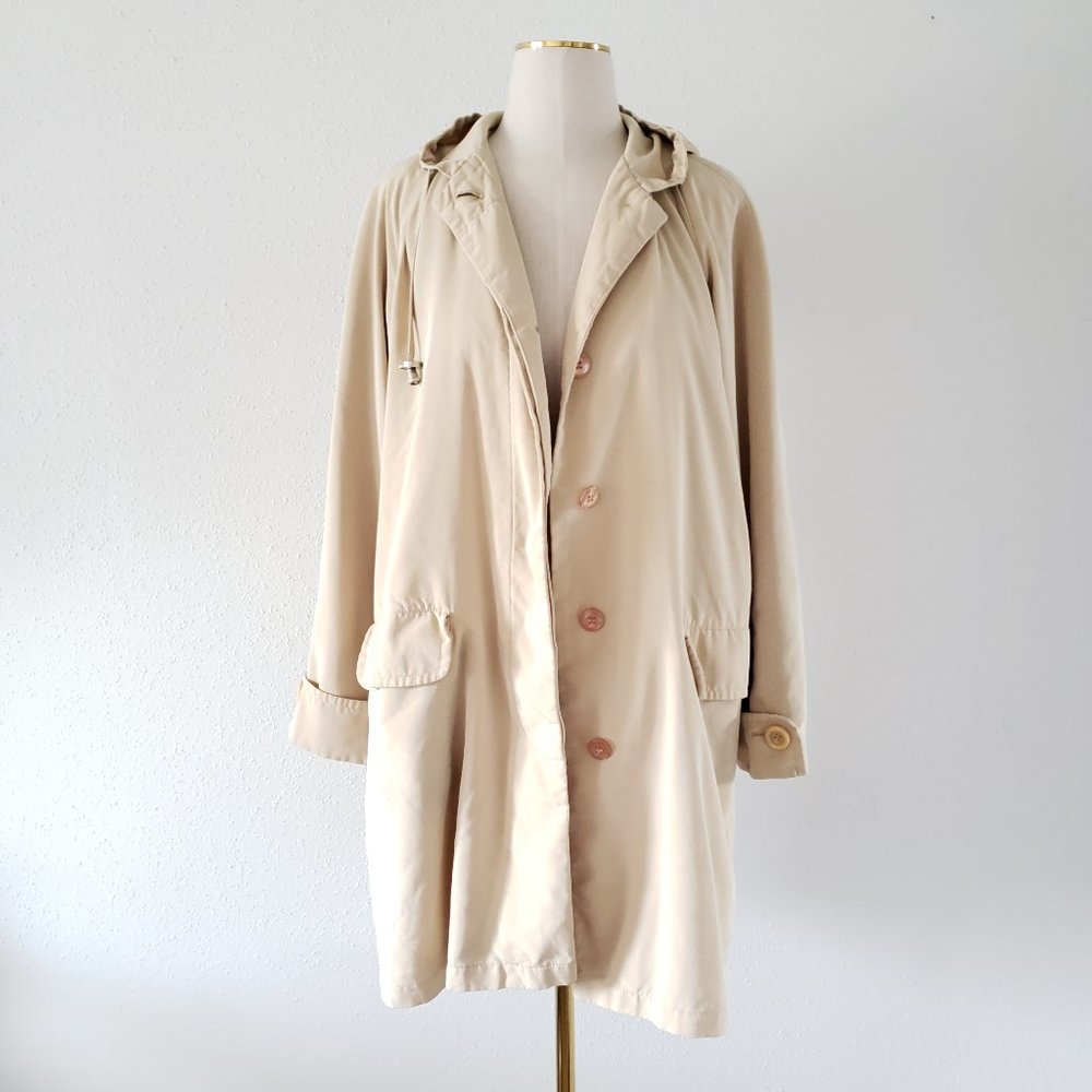 Talbots Khaki Beige Hooded Anorak Jacket